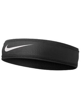 Nike Black Headband with White Swoosh Accent
